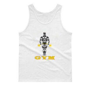 White with Gym Icon Singlet