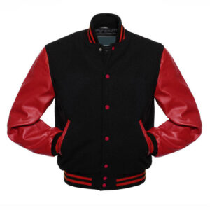 Black with Red Varsity Jacket