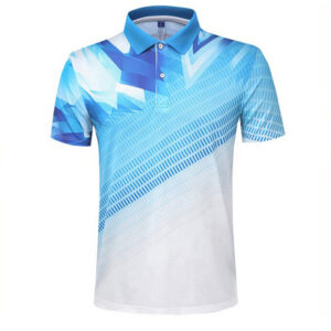 Ocean Blue and White Polo Shirt