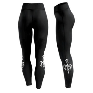 Black with White Design Legging