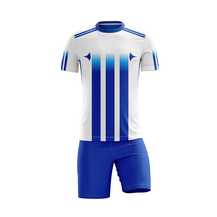 White with Blue Football Uniform