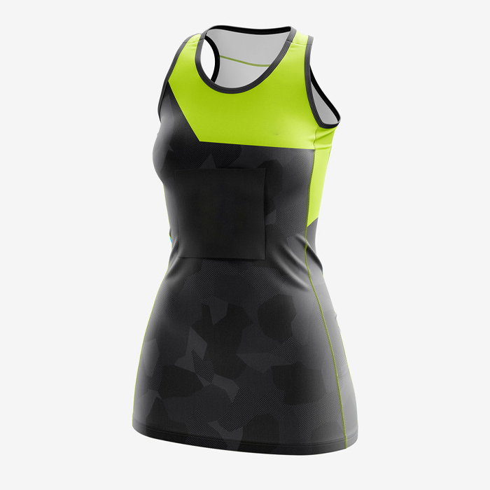 Black with Neon Green Netball Uniform