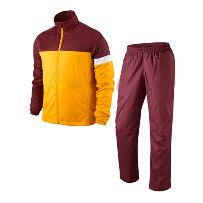 Maroon and Yellow Sweat Suit