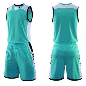 Ocean Blue with Black Basketball Uniform