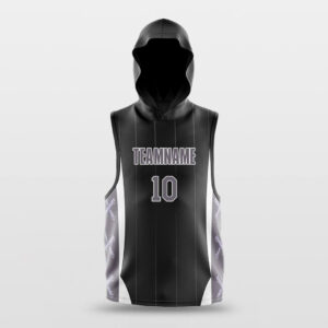 Black with Grey Sleeveless Hoodie