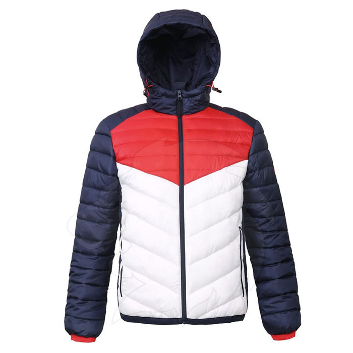 White and Navy Blue Puffer Jacket