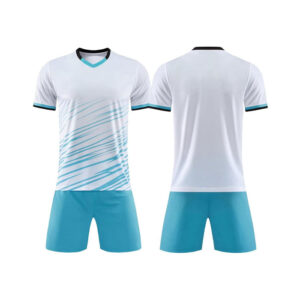 White with Sky Blue Football Uniform